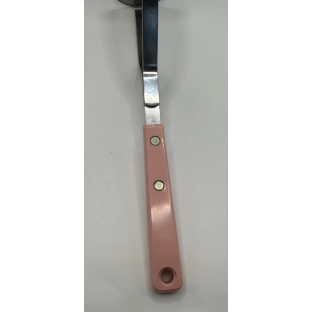 Ekco Forge Stainless Steel Kitchen Utensil Potato Masher Pink Handle Vintage